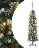 vidaXL - Sapin de Noël artificiel - élancé - Vert - et - Blanc - 120 - cm