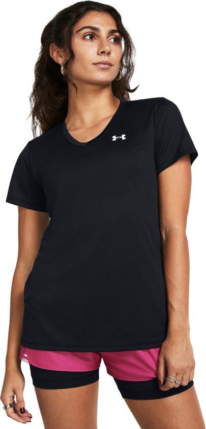 Under Armour Tech SSV - Sportshirt Dames - Zwart - Maat S