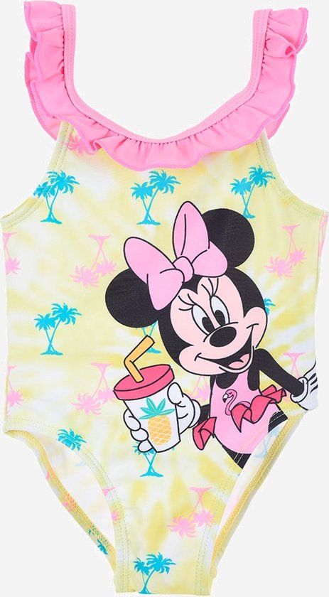 Minnie Mouse Swimsuit - Yellow with Pink - Disney Swimsuit Girls - Size 74