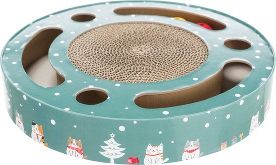 Trixie Xmas Krabtrommel Krabmat Met Speeltjes - 33X33X5.5 CM