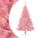 vidaXL Kunststof Voorverlichte Kerstboom met 300 LED Roze 180 cm PVC