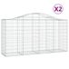 vidaXL Gabions avec arche, 2 pièces, 200x50x100/120 cm, acier galvanisé