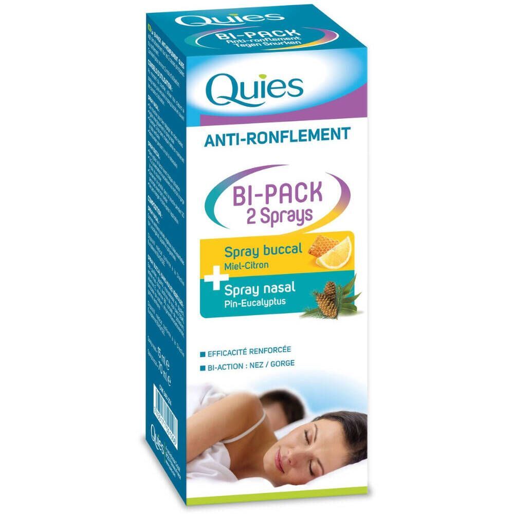 Quies® Quies Anti-Snurk Bi-Pack Spray Neus + Mond 15+70 ml