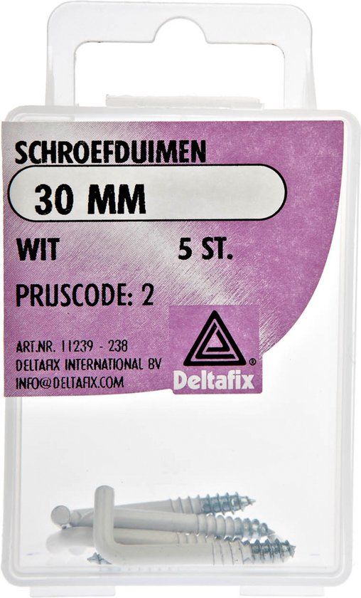 Deltafix Schroefduimen - 30 mm - Wit - 5 Stuks
