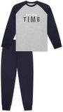 SCHIESSER Pyjama lang Jongens Grijs Melange Katoen Maat 128