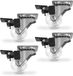 Sotech 4 stuks Zwenkwiel Swift, transparant, diameter: 35 mm, met vastzetter, belastbaar tot 35 kg