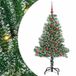 vidaXL Sapin de Noël artificiel enneigé floqué avec lumières LED Vert et Blanc 120 cm