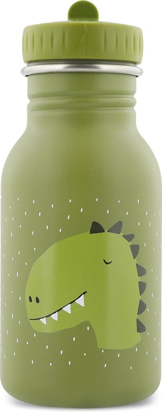 Trixie Drinkfles 350ml - Mr. Dino - lekvrij - roestvrij staal - kinderen - dieren