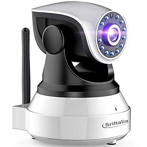 Sricam SP017 Bewakingscamera, wifi, draadloos, IP-camera, wifi 1080p, P2P met microfoon en luidspreker, nachtzicht, bewegingsdetectie, beveiligingscamera wit 1080p