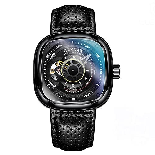 KDFJ Vierkant mechanisch horloge,2021 mannen holle automatische mechanische horloge horloges Waterproo-A-1