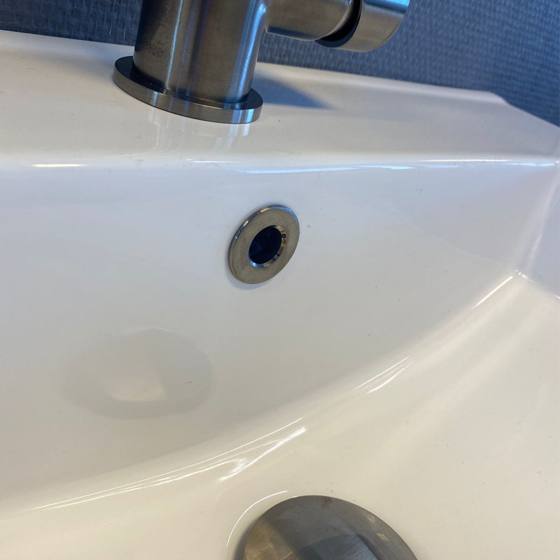 Badkamerplanet Wastafel Overloop Ring Gun Metal - Gun Metal - 7448126035033