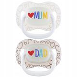 Canpol babies Canpol LoveMum&Dad 2x Siliconen Speen 0-6m - Lichtgevend