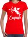 Bellatio Decorations Cupido liefde Valentijn - verkleed t-shirt - rood - dames - M