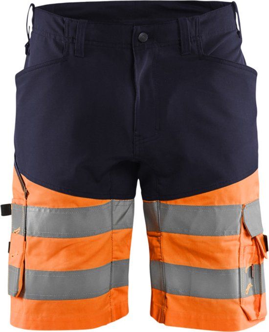 Blåkläder Short met stretch High Vis 1541-1811 - Marineblauw/Oranje - C62