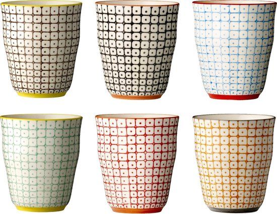Bloomingville Carla Kopje - Multi - Ø8.5 cm - Set van 6
