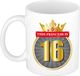 Bellatio Decorations Bol Dames 16 jaar verjaardag - Cadeau Koffiemok - This princess is 16 - wit - beker - 16e verjaardag - 300 ml - Vrouwen