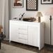 Buffet TV moderne blanc laqué LED 120x34x80 cm