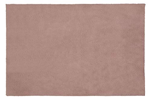 Eurofirany Decoratief tapijt, vloermat, loper, badmat, woonkamer, slaapkamer, keuken, rechthoekig, zacht imitatiebont, donkerroze, 50 x 70 cm