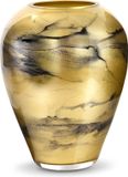 Terroso® - Handgemaakte Glazen Vaas - Goud - Marmer Look - 27 cm Hoog