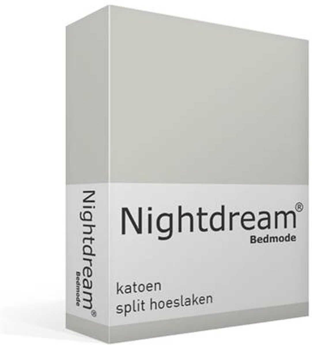 Snoozing katoen split hoeslaken Grijs Lits-jumeaux (200x200 cm) (20 grijs matras)
