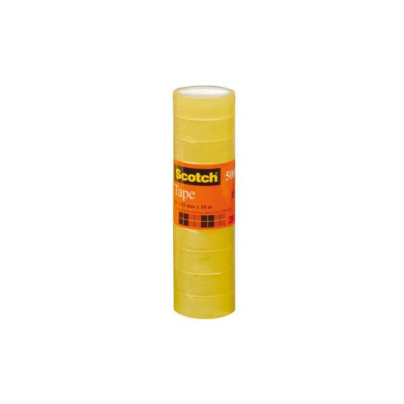 Scotch Plakband Utility 15 mm x 10 m Transparant 10 stuks