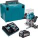 Makita RP 001 GU101 défonceuse sans fil 40 V max. 12 mm sans balai + 1x batterie 4,0 Ah + chargeur + Makpac