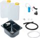 Ad Ideen 230V techniekpakket voor spoelbak en wastafel, afmetingen 325x265x150 mm (L x B x D), zwart, inclusief waterkraan, inhoud 19 liter