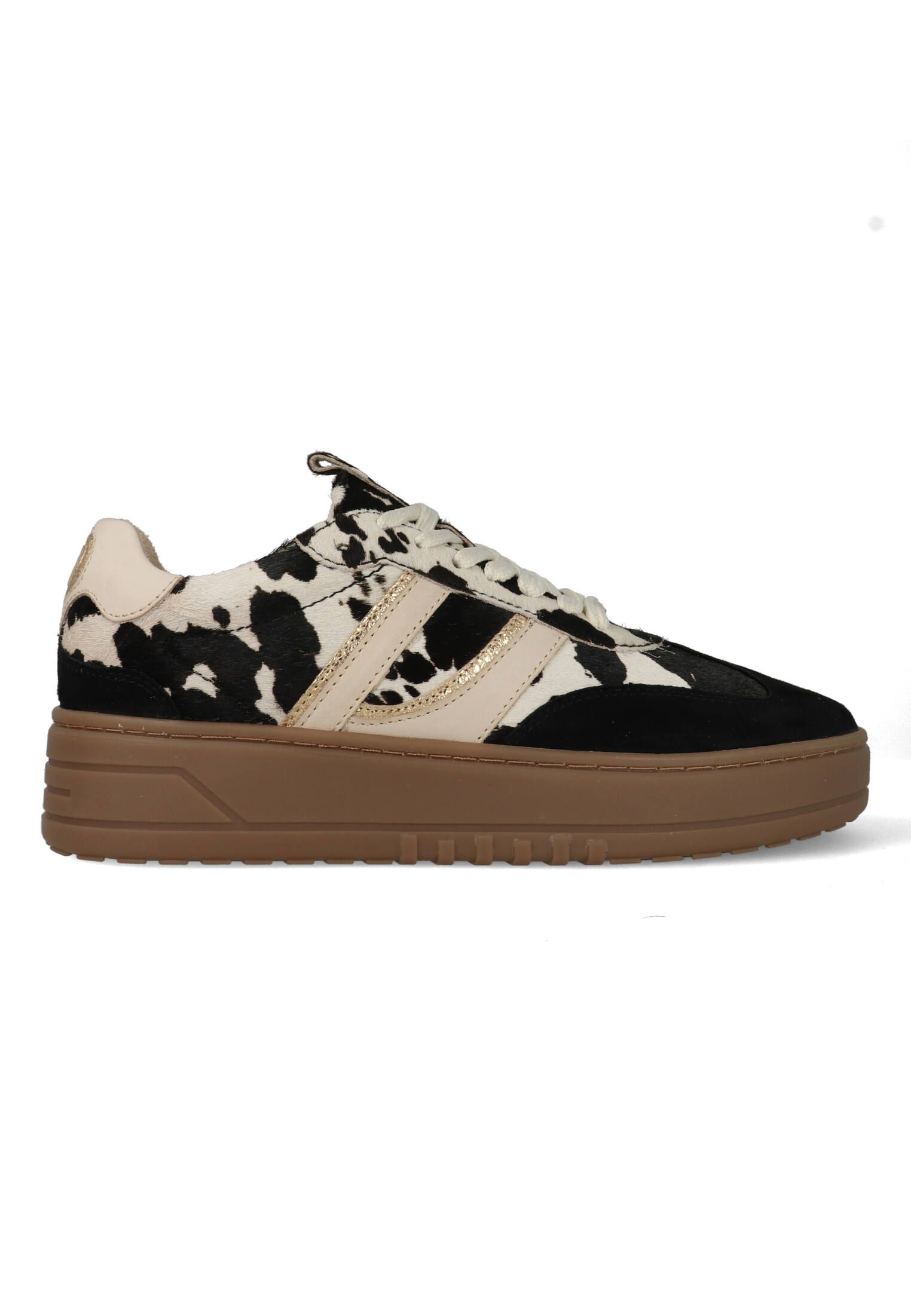 PS Poelman ANEMONE Dames Sneakers - Beige met dierenprint