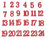 Rayher Chiffres de calendrier de l'Avent en bois 1-24, 2 cm, avec point adhésif, bouteille SB. 24 pièces, 46709287