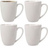 Siaki Koffiemok / theemok Line - 4x - wit - 370 ml - mokken - porselein