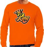 Bellatio Decorations Shoppartners Bv Oranje Koningsdag King sweater - oranje - heren - L