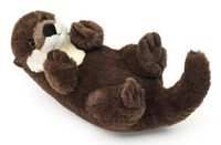 Uni-Toys Eco-Line Otter rugwimmer, 100% van gerecycled materiaal, 26 cm (lengte), pluche otter, knuffeldier