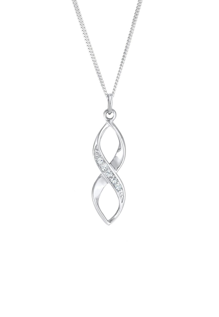 Elli Elli Elli Halsketting Infinity Verziert Kristalle 925 Silber Kettingen Dames