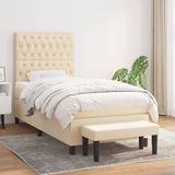 Maison Exclusive - Boxspringbed met matras, crème, 100x200 cm, gestoffeerd