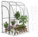 Abri de jardin - Armoire murale - 2 portes enroulables avec fermeture éclair - Cadre en acier - Film PVC transparent - Transparent