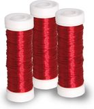 Rayher hobby materialen Rayher Sieraden maken draad - 3x - rood - 0.3 mm dik - 50 meter snoer