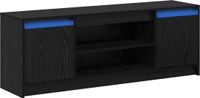 vidaXL TV-kast met led van zwart eiken, 139,5 x 34 x 50 cm, van bewerkt hout