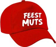 Bellatio Decorations Feestmuts Fun Feestmuts Fun verkleed petje - rood - voor dames en heren - team baseball cap - carnaval - uitje - feestkleding