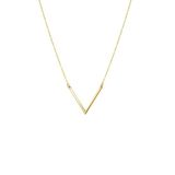 Lucardi Dames 14 Karaat geelgouden ketting V - Ketting - 14 Karaat Goud - Geelgoud - 45 cm