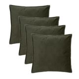 Atmosphera Coussin d'assise/décoratif salon Sophia - 4x pièces - 52 x 52 cm - Vert olive - polyester - avec fermeture éclair