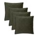 Atmosphera Bank/sierkussens huiskamer Sophia - 4x stuks - 52 x 52 cm - Olijfgroen - polyester - met rits