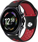 Strap-it Siliconen sport bandje - zwart/rood