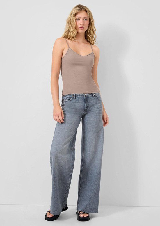 QS Jeans-Hose CATIE W44 X L32 Bootcut Fit Casual Vrouwen grijs Katoen Denim