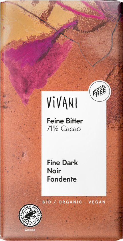 Vivani Chocoladereep Puur Feine Bitter 100 gr | 285901