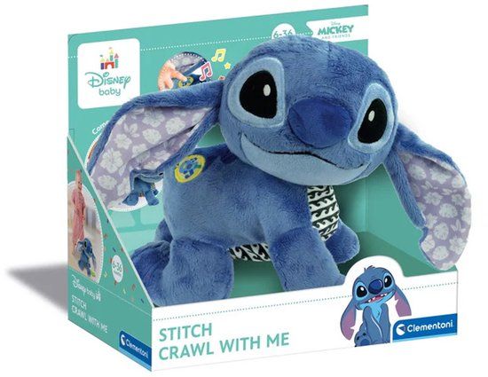 Clementoni Baby - Disney Stitch - Interactieve Knuffel - Samen Leren Kruipen - Met geluid - vanaf 6 maanden
