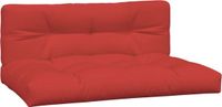 vidaXL Palletkussens - 2 stuks - Stof - Rood