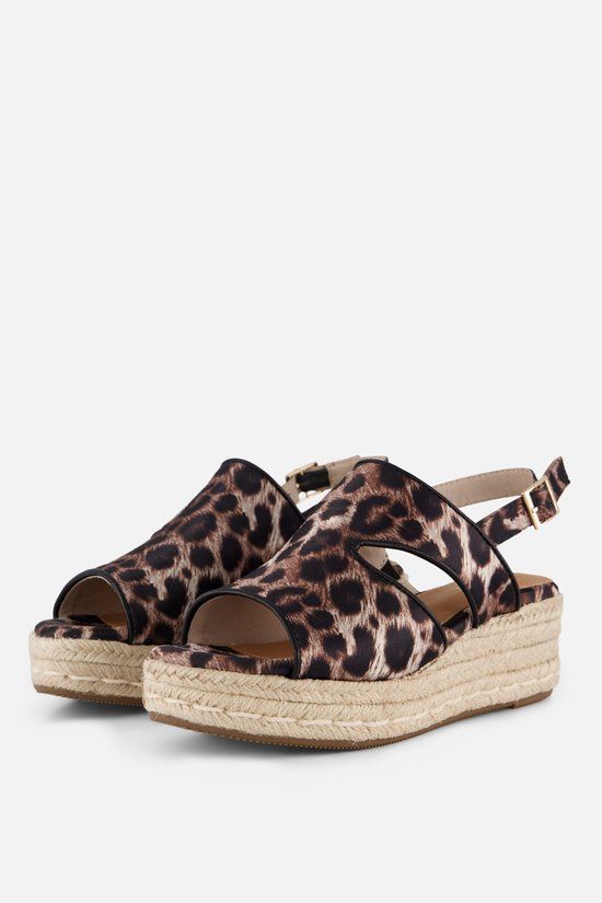 Cellini Sandalen Leopard bruin Textiel - Maat 40