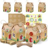 MSLHUB Adventskalender om te knutselen en te vullen: 24 huizen kerstkalender om zelf te vullen enfants