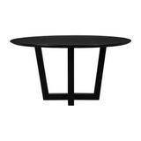 QUVIO Eettafel Sofia - Rond - ø130 cm - W-poot - FSC® gecertificeerd mangohout - Zwart