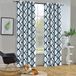 Melodieux Marokkaanse mode thermisch geïsoleerde tule kamer verduisterende gordijnen voor woonkamer, 132 bij 213 cm, Off White/Royal Blue (1 paneel)
